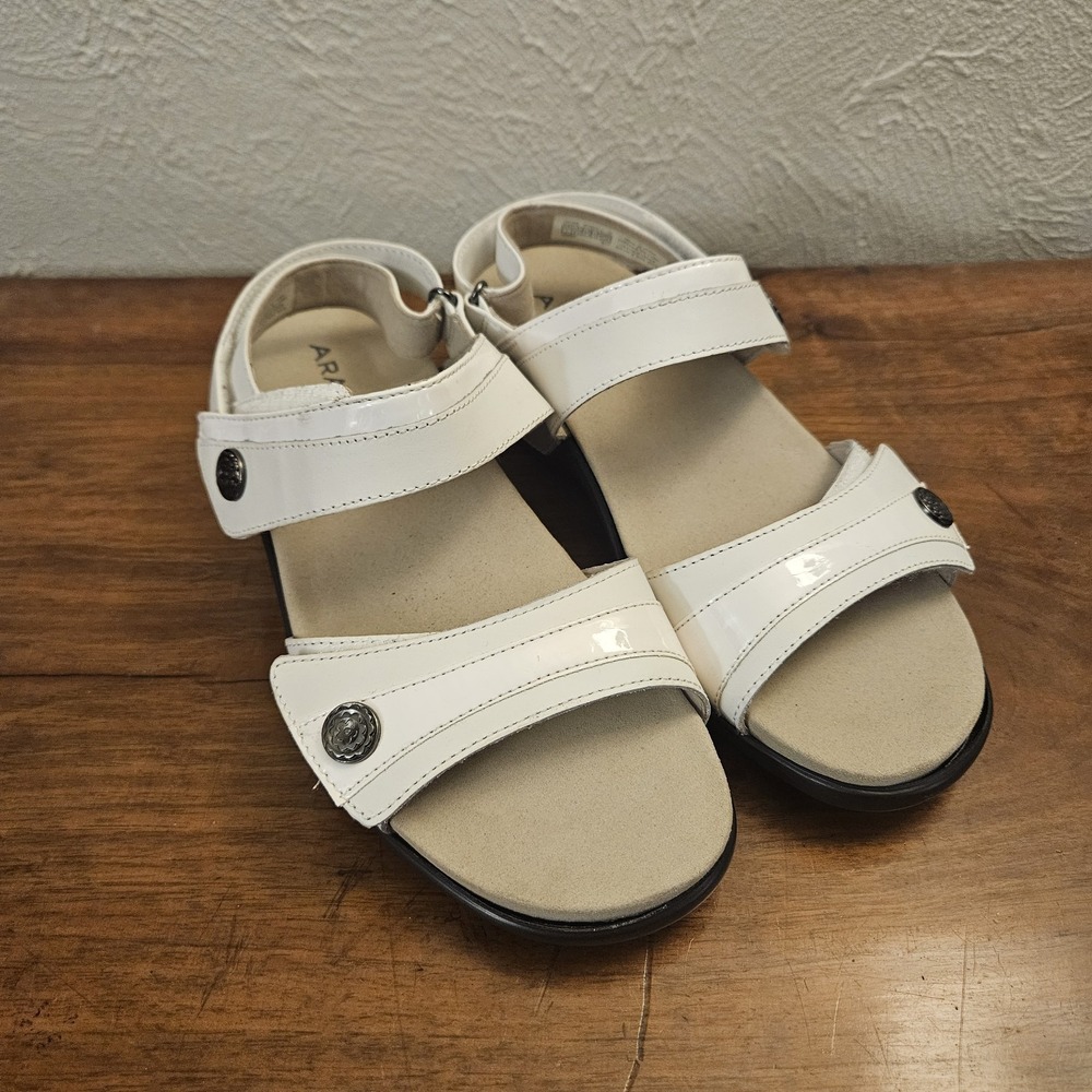 Aravon Women's Katherine White Leather Slingback Sandal Size 7 Casual Summer‎